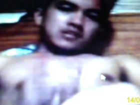 Asian twink masturbating alone caught on camera