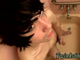 Gay Asian teen in pool for solo bondage pleasure