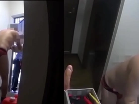 Japanese twink's solo candlelit masturbation performance