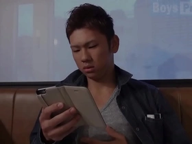 Young Japanese guy's explosive first ejaculation on camera