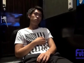 Newcomer gay masturbator takes on Johnny's-style performance
