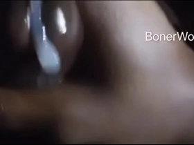 Soloboy with oiled-up body masturbates to Asian porn