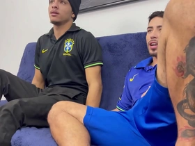 Young gay guys having fun with raw sex and blowjobs